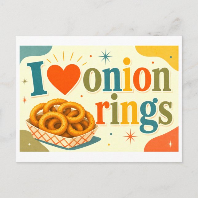 "I [Heart] Onion Rings" Postcard (Front)