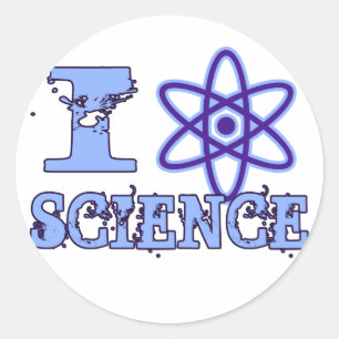 I Heart (or Atomic Symbol) Science Classic Round Sticker