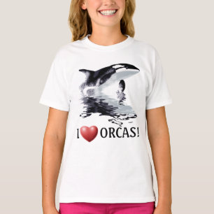 I HEART ORCAS Kids Ringer Shirt