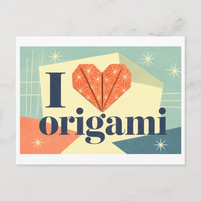 "I [Heart] Origami" Postcard (Front)