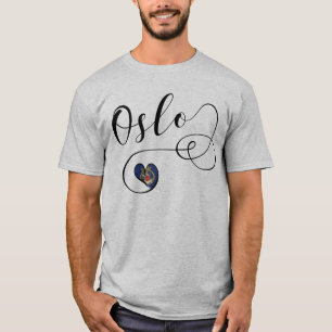I Heart Oslo, Norway, Oslo Flag T-Shirt