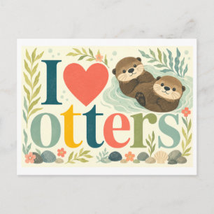 "I [Heart] Otters" Postcard