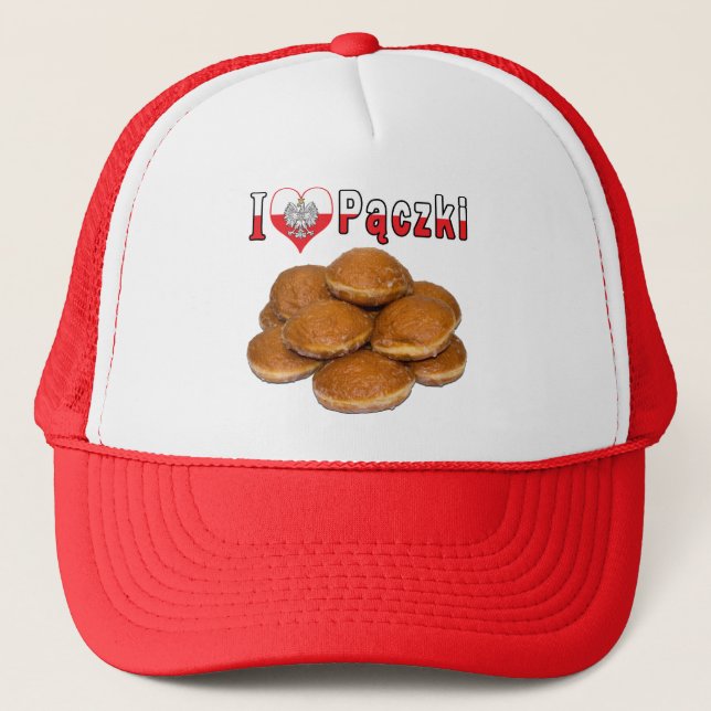 I Heart Paczki Polish Food Trucker Hat (Front)