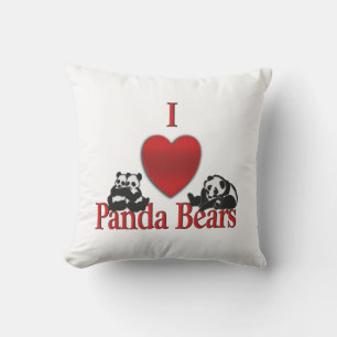 I Heart Panda Bears Cushion