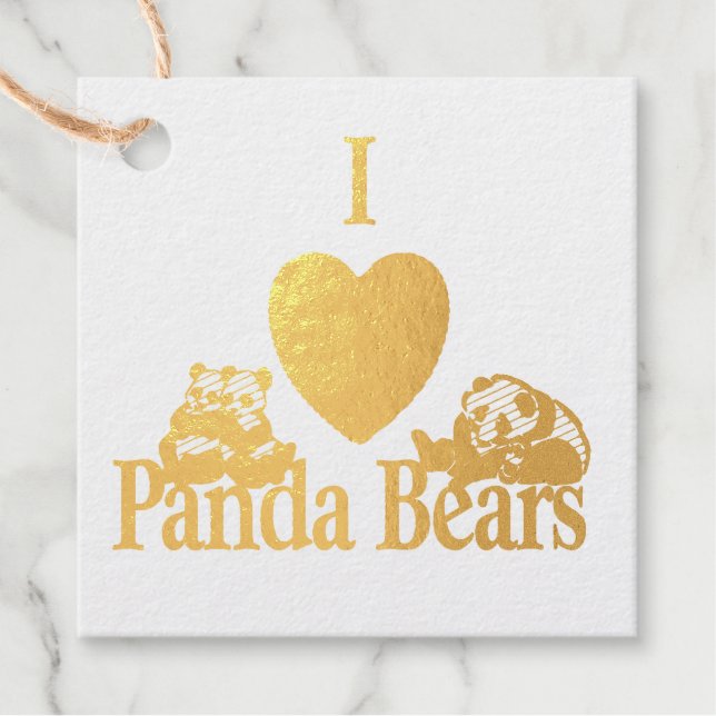 I Heart Panda Bears Favour Tags (Front)