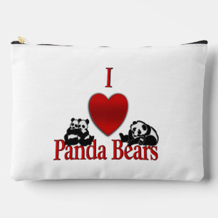 I Heart Panda Bears Fun Accessory Pouch