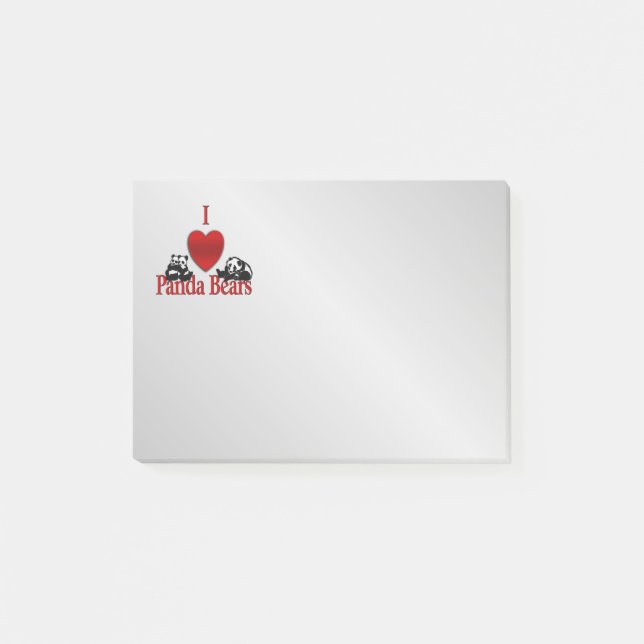 I Heart Panda Bears Post-it Notes (Front)