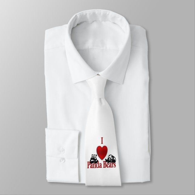 I Heart Panda Bears Tie (Tied)
