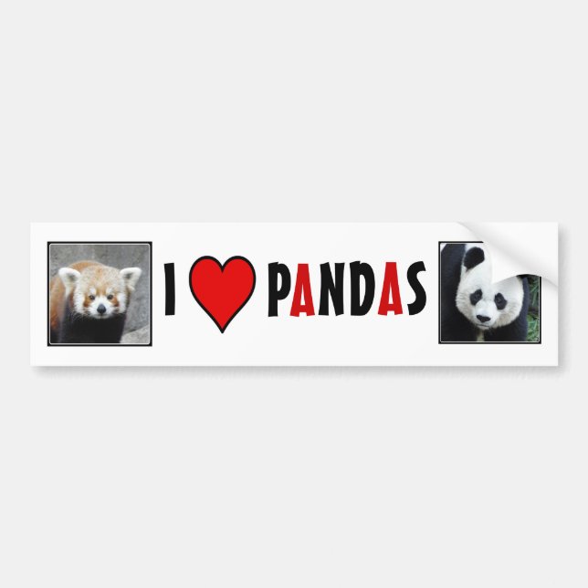 I Heart PANDAS! Bumper Sticker (Front)
