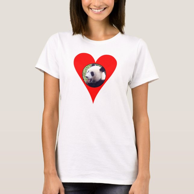 i heart pandas ladies baby doll (fitted) T-Shirt (Front)