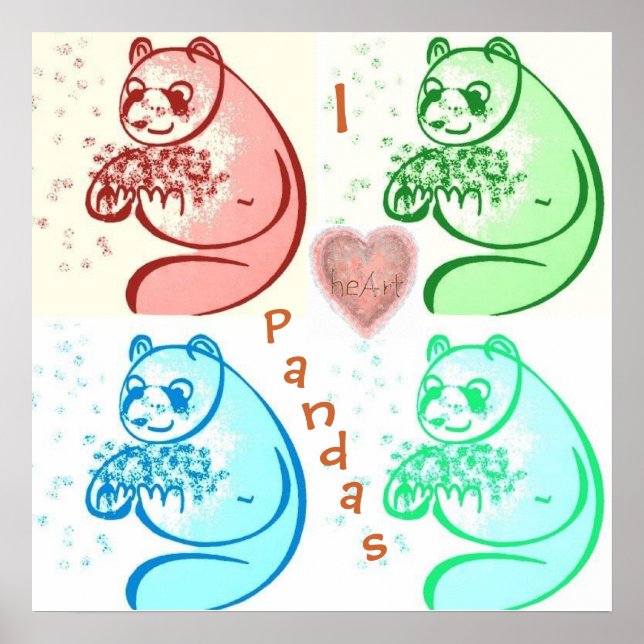 I Heart Pandas Poster (Front)
