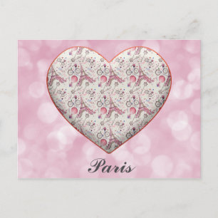 I Heart Paris France Eiffel Tower Postcard