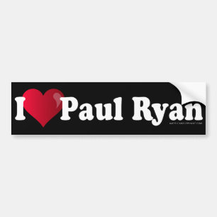 I Heart Paul Ryan Bumper Sticker -Black
