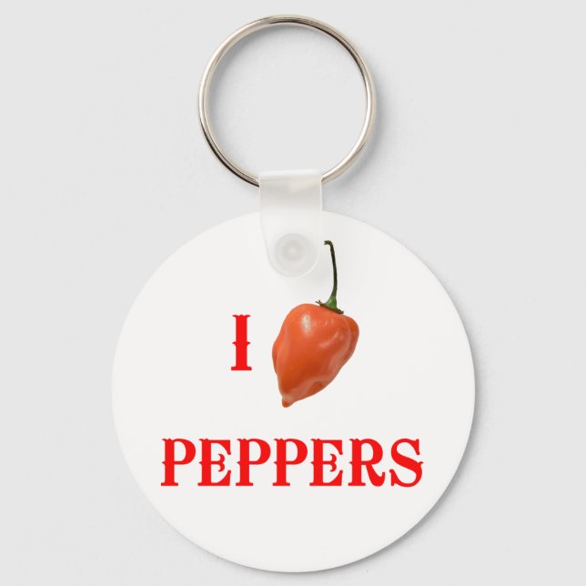 I (Heart) Peppers Key Ring (Front)