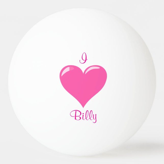 I Heart Personalised Ping Pong Ball (Back)