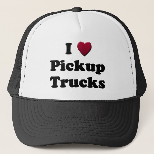I Heart Pickup Trucks Trucker Hat (Front)