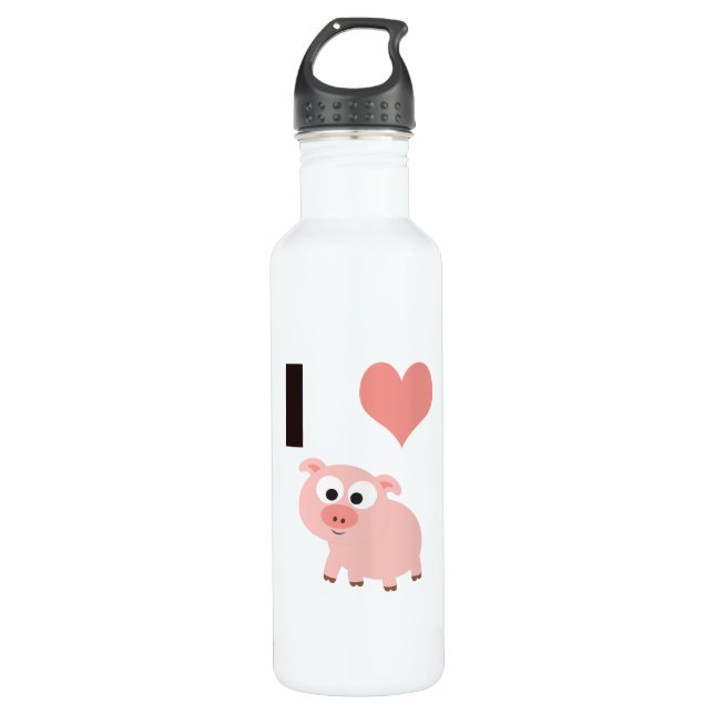 I heart pigs 710 ml water bottle (Front)