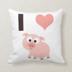 I heart pigs cushion