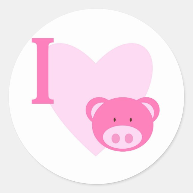 I Heart Pigs Stickers (Front)