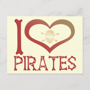 I Heart Pirates Postcard