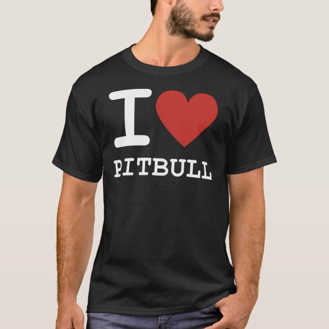 I Heart Pitbull I Love Pitbull Fitted T-Shirt (Front)