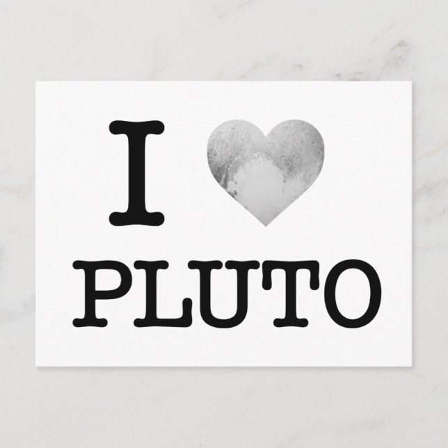 I Heart Pluto Postcard (Front)