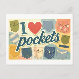 "I [Heart] Pockets" Postcard