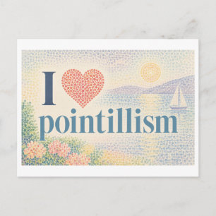 "I [Heart] Pointillism" Postcard