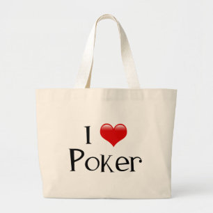 I Heart Poker Large Tote Bag