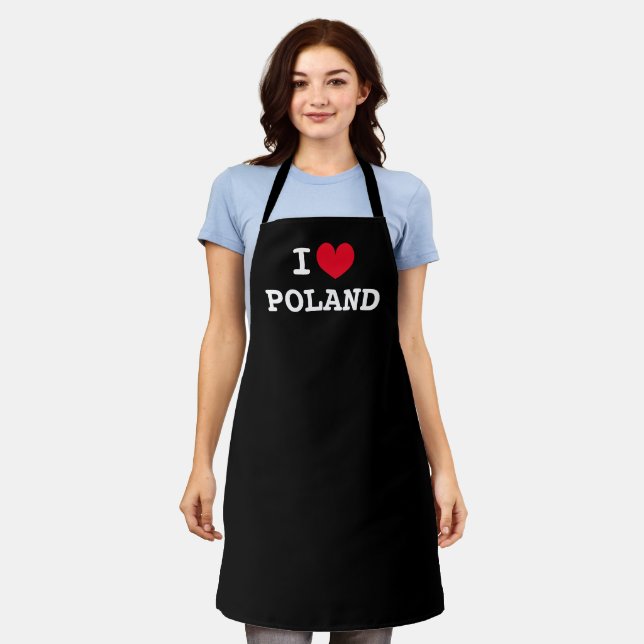 I heart Poland ❤ Custom colour cooking aprons (Worn)