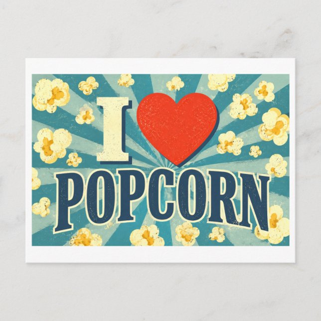 "I [Heart] Popcorn" Postcard (Front)