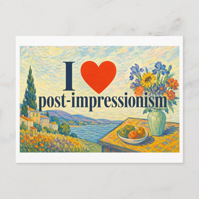 "I [Heart] Post-Impressionism" Postcard (Front)
