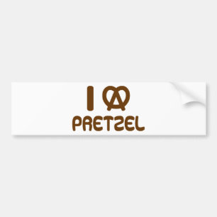 I Heart Pretzel Bumper Sticker