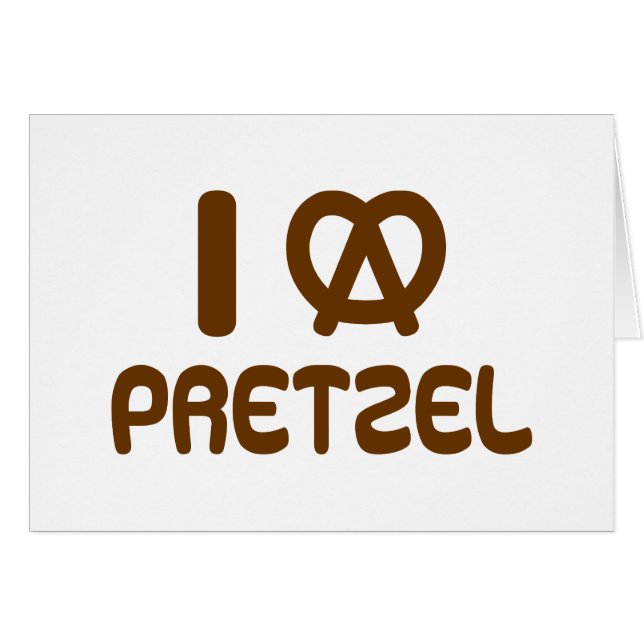 I Heart Pretzel Greeting Card (Front Horizontal)