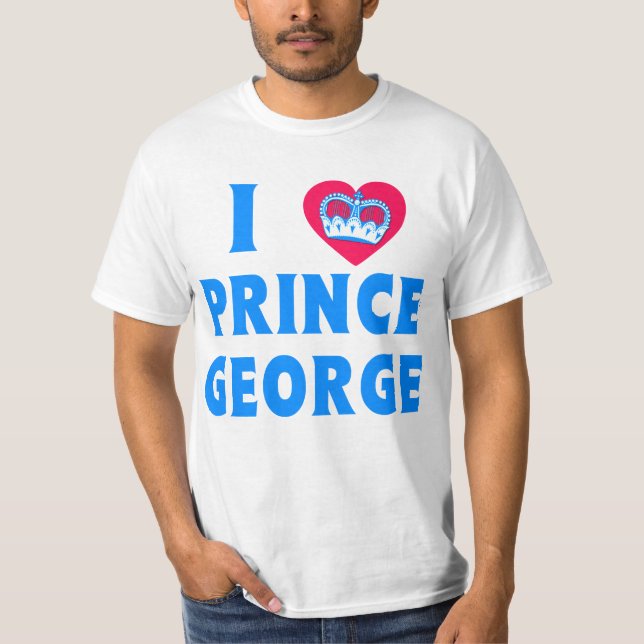 I HEART PRINCE GEORGE with Heart and Crown T-Shirt (Front)