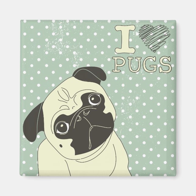 I Heart Pugs Magnet (Front)