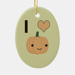 I heart Pumpkin Ceramic Tree Decoration