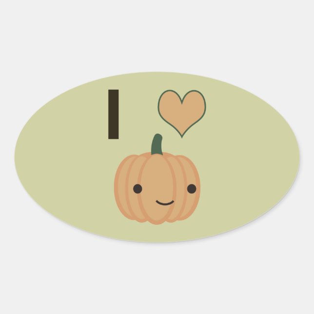 I heart Pumpkin Oval Sticker (Front)