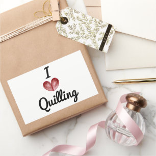 I (heart) Quilling, (4) Large Rectangle Stickers