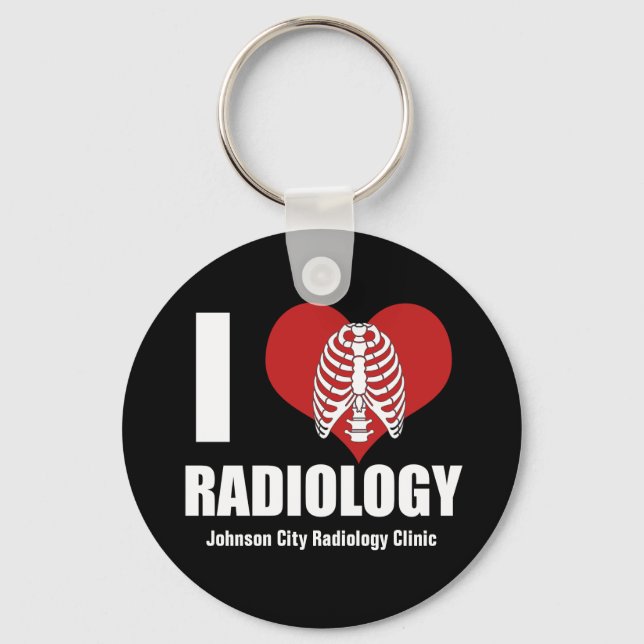 I Heart Radiology Cute Radiologist Key Ring (Front)