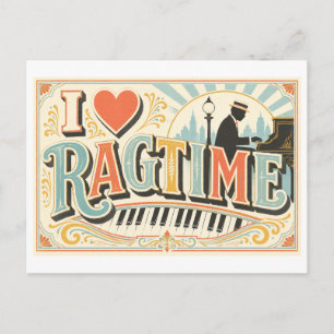 "I [Heart] Ragtime" Postcard