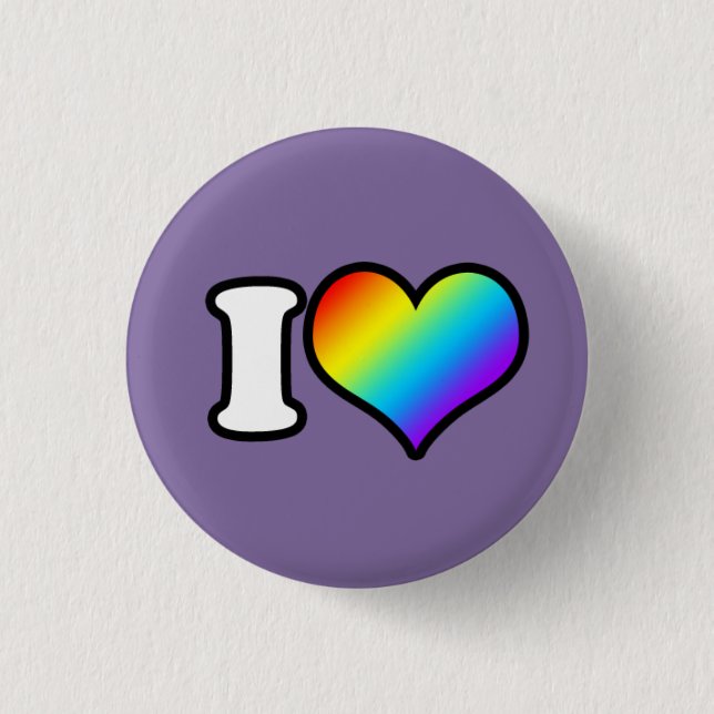 I (Heart) Rainbow 3 Cm Round Badge (Front)