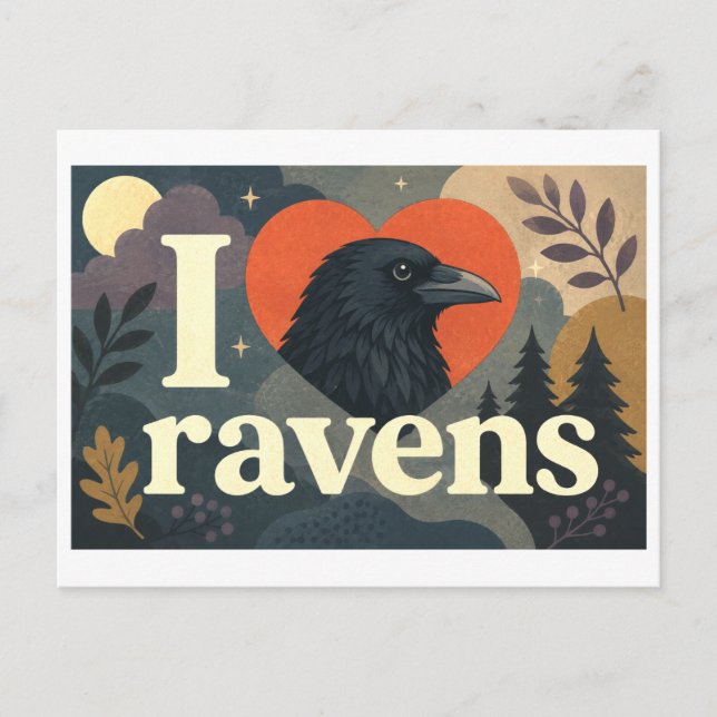 "I [Heart] Ravens" Postcard (Front)