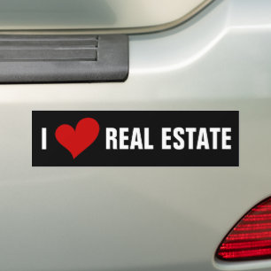  I Heart Real Estate Bumper Sticker