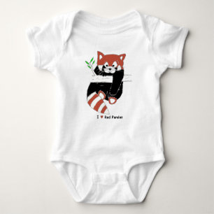 I Heart Red Pandas Baby Bodysuit