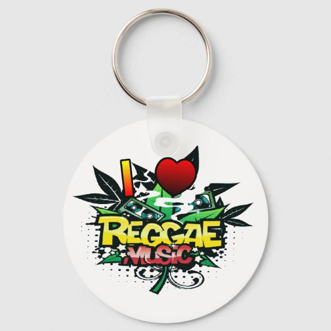 I Heart Reggae Music Key Ring (Front)