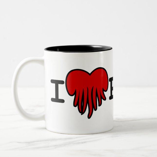 I Heart R'lyeh Two-Tone Coffee Mug (Left)