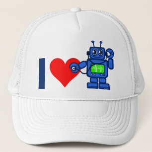 I heart robot trucker hat
