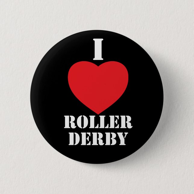 I heart Roller Derby 6 Cm Round Badge (Front)