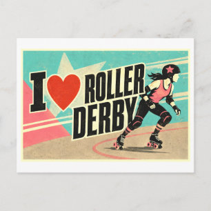 "I [Heart] Roller Derby" Postcard
